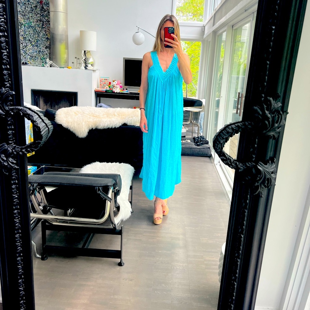 Boho, brilliant blue, summer, maxi dress.